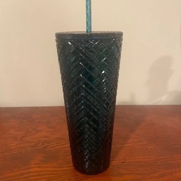 Starbuck 2021 Holiday Emerald Green Jeweled Tumbler 24OZ - Picture 2 of 5